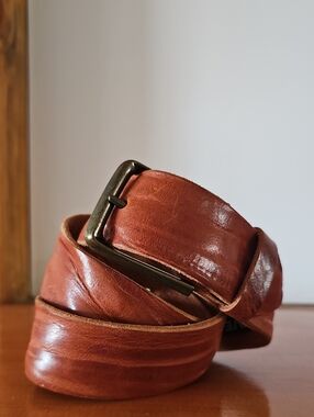 Men's Brown Leather Belt - Classic Casual Style